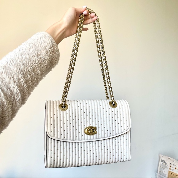 【SOLD】BrandNew Coach Parker nappa shoulder bag with beading - Picture 8 of 9